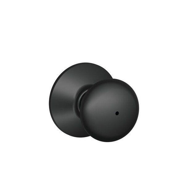 Schlage F-Series Plymouth Matte Black Privacy Knob Right or Left Handed F40GPLY622 - main